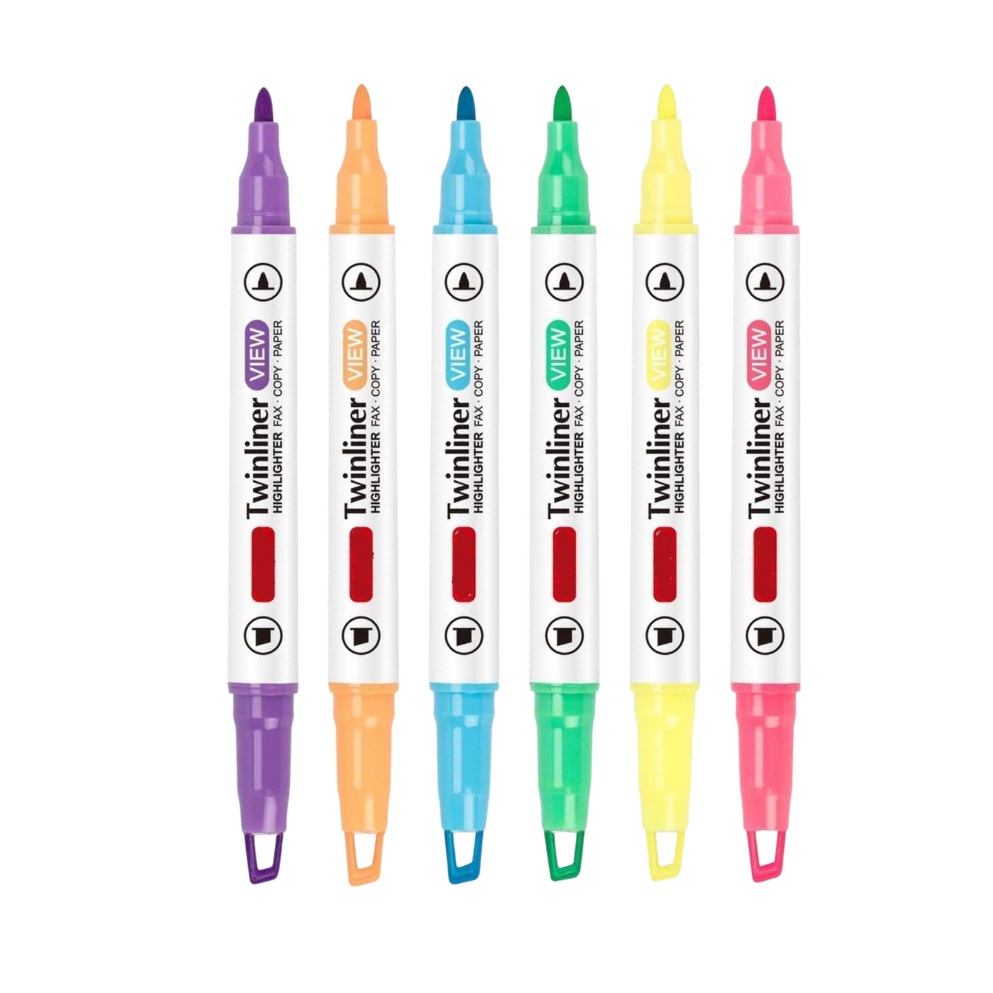 Sakuya Twinliner Highlighter Pens with Dual Tips for Study, Office, Journaling, Color Coding, Smooth Marking, Compact Design, Non-Toxic Ink, and Comfortable Grip for Daily Use | Kawai Stationery