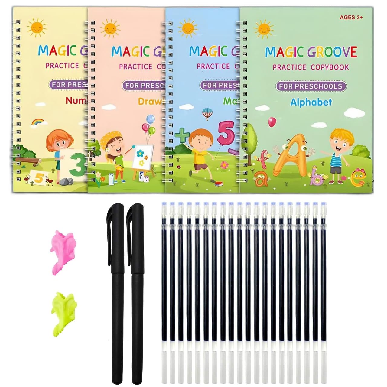 Sakuya Sank Magic Book for Kids | Magic Book with Reusable Magic Pen | Alphabet Writing Practice Book | Handwriting Improvement Kit for Kids | Tracing