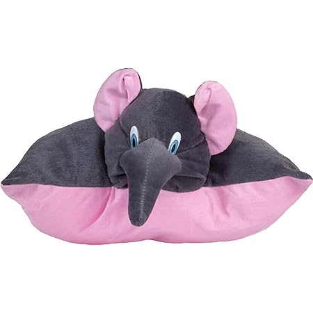 Sakuya Toys Super Soft and Huggable Stuffed Elephant Pillow, Black Polyfill & Washable - 100% Safe for Kids