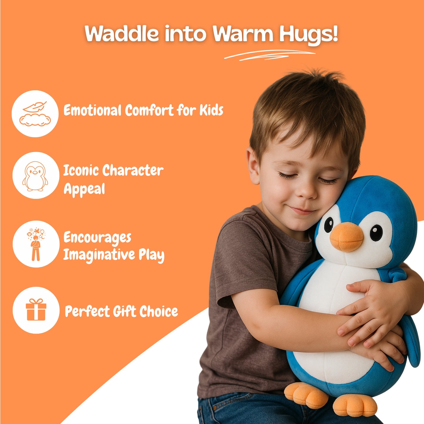 Sakuya Penguin Soft Toy Plush | Cute Stuffed Animal for Kids & Adults | Cuddly Birthday Gift, Nursery & Room Decor | Huggable Penguin Plushie for Boys & Girls