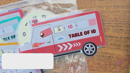 Sakuya Multiplication Table Truck Toy with Rotating Number Wheels for Tables 1 to 10 | Educational Game | Kids Activity | STEM Toy | Includes Pen and Marker with Pouch