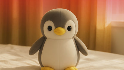 Sakuya Penguin Soft Toy Plush | Cute Stuffed Animal for Kids & Adults | Cuddly Birthday Gift, Nursery & Room Decor | Huggable Penguin Plushie for Boys & Girls Grey