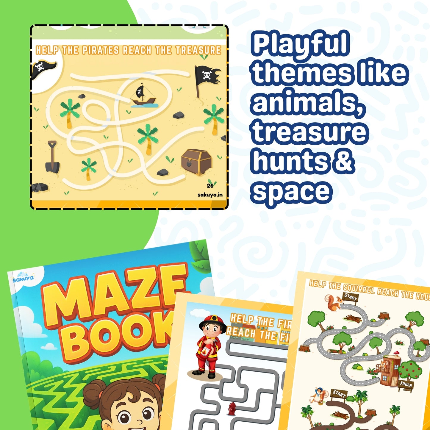 Sakuya Maze Activity Book for Kids – Fun and Challenging Mazes with Vibrant Colors, Engaging Puzzles, and Creative Brain-Boosting Challenges for Focus, Problem-Solving, and Motor Skills