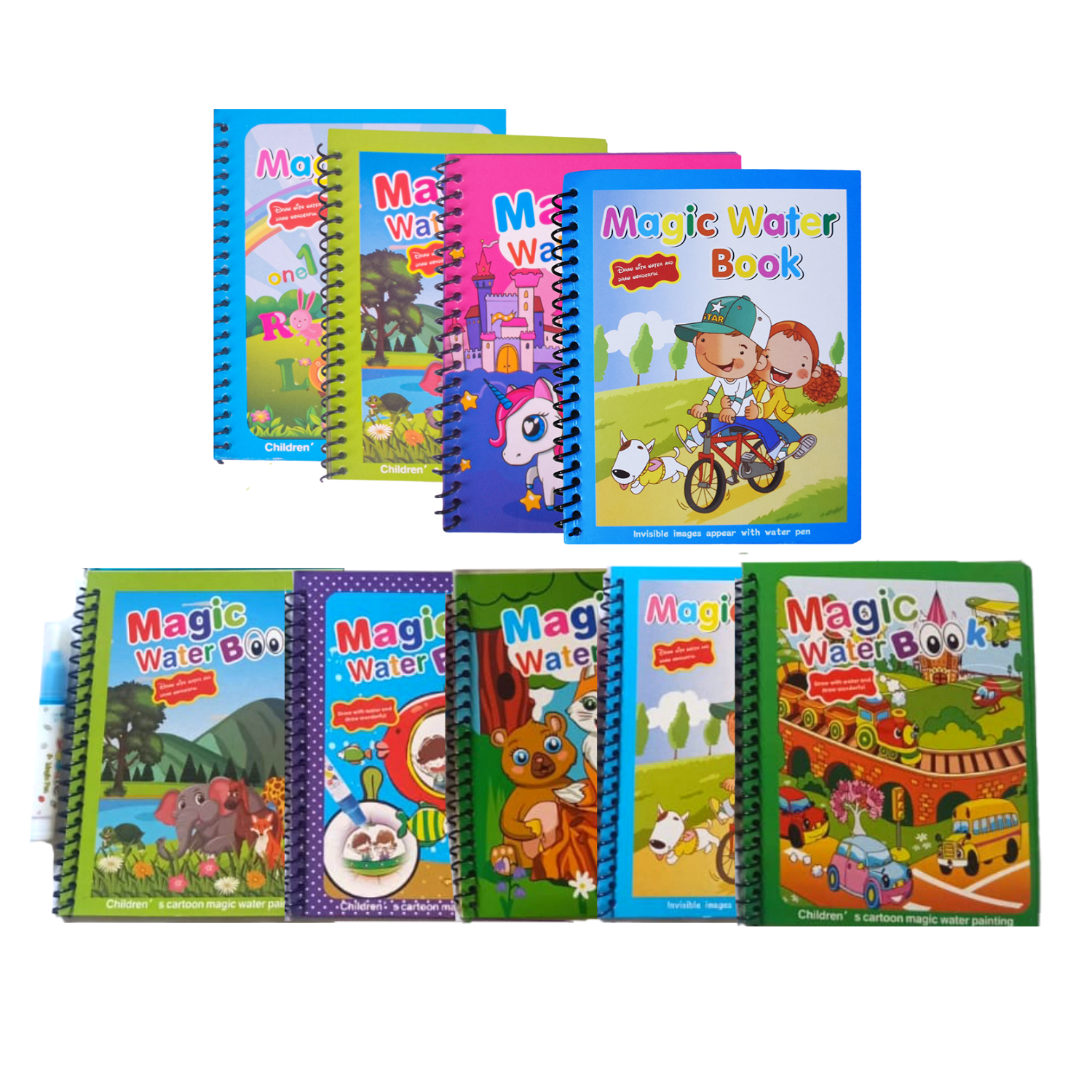 Sakuya Magic Water Coloring Book |Mess-Free Colouring Book|Reusable Notepad  with Magical Pen| Educational Doodle Book for Kids, Return Gifts for