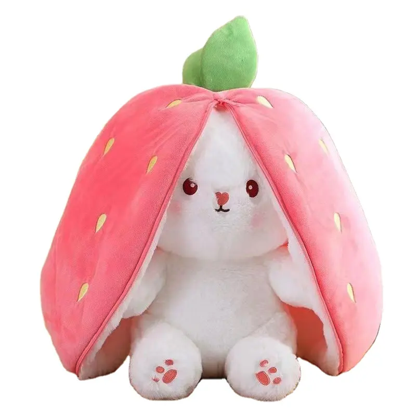 Reversible Strawberry - Carrot Bunny Soft Toy – Perfect Plush Toy for Girls, Cute Soft Toys for Baby Girl, Stuffed Rabbit Toy for Kids, Ideal Soft Toys for Newborn Baby and Gift for Girls