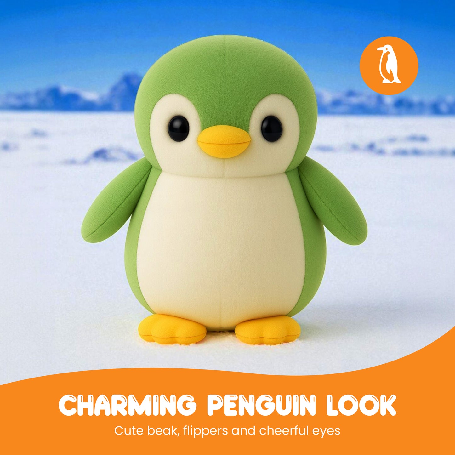 Sakuya Penguin Soft Toy Plush | Cute Stuffed Animal for Kids & Adults | Cuddly Birthday Gift, Nursery & Room Decor | Huggable Penguin Plushie for Boys & Girls Green