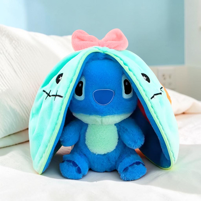 Sakuya Cute Blue Character Soft Toy with Zipper | Soft Stuffed Toy for Kids | 22cm Plush Animal | Machine Washable | Skin-Friendly Fabric | Cute Gift for Toddlers and Children