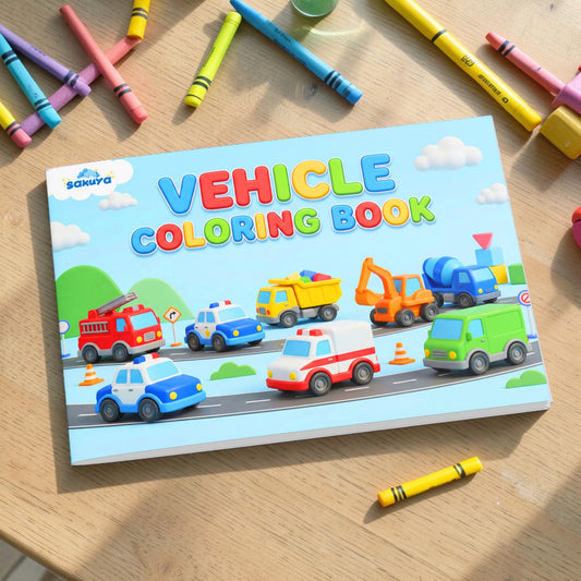 Vehicle Coloring Book for Kids | Big Easy Coloring Pages with Name Writing Practice | Cars, Trucks, Trains, Construction & Emergency Vehicles | Preschool & Kindergarten Activity Book
