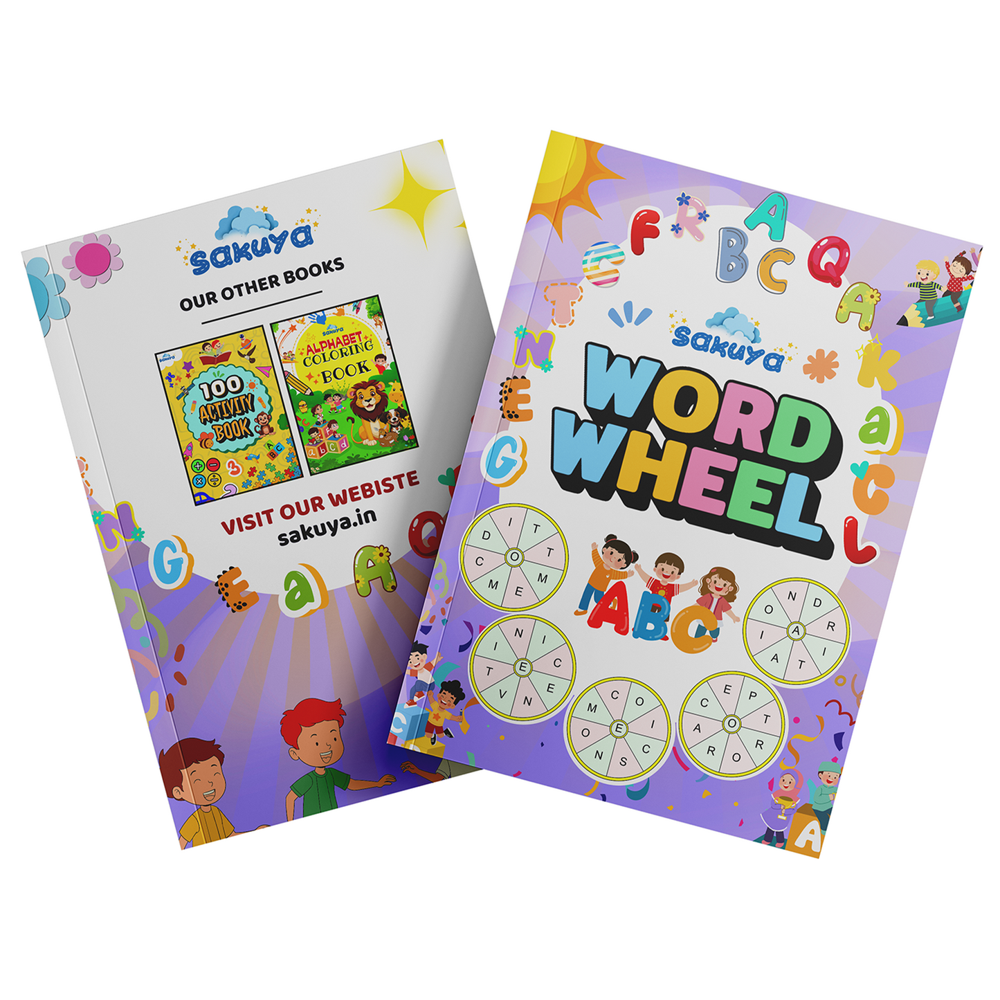 Sakuya Word Wheel Puzzle Book for Vocabulary Building and IQ Boost - Fun and Challenging Word Game for Kids and Adults - Educational, Portable, and Gift-Friendly