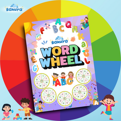 Sakuya Word Wheel Puzzle Book for Vocabulary Building and IQ Boost - Fun and Challenging Word Game for Kids and Adults - Educational, Portable, and Gift-Friendly
