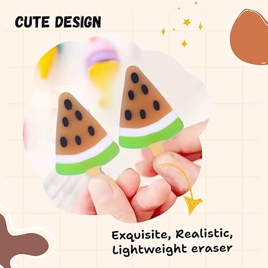 Sakuya Ice Cream Eraser for Kids and Adults | Stylish Eraser for School Kids | Birthday Return Gifts - Sakuya