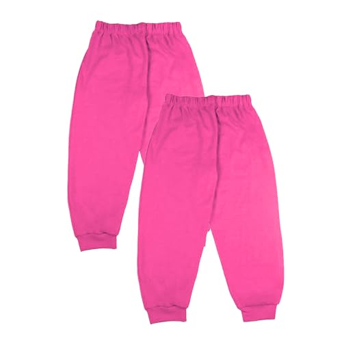 Sakuya Kids Track Pants for Boys & Girls - 100% Cotton Regular Fit Daily Use Lower Pants | Comfortable & Easy to Wear Trendy Nightwear | Stretchable Pants - Pack of 2, Sleepwear Pink - Sakuya