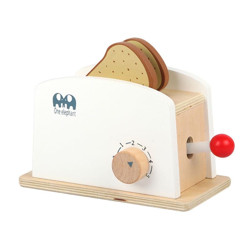 Sakuya Wooden Solid Little Toasty Toy Kitchen Wooden Toaster Play Set | Interactive Early Learning Toaster | Pretend Play Kitchen Toy Set - Sakuya