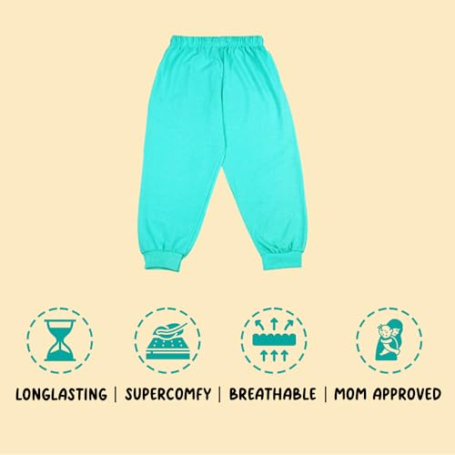 Sakuya Kids Track Pants for Boys & Girls (Blue) - 100% Cotton Regular Fit Daily Use Black Colour Lower Pants | Comfortable & Easy to Wear Trendy Nightwear | Stretchable Pants - Pack of 2, Sleepwear - Sakuya