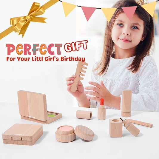 Sakuya Wooden Makeup Toy | Girls Salon Playset | Beauty Salon Play Set with Vanity and Accessories - Sakuya