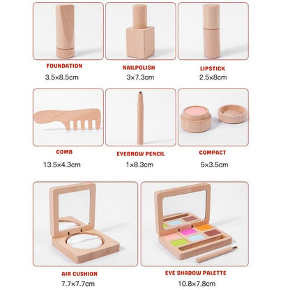 Sakuya Wooden Makeup Toy | Girls Salon Playset | Beauty Salon Play Set with Vanity and Accessories - Sakuya