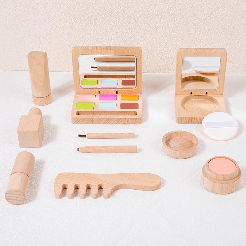 Sakuya Wooden Makeup Toy | Girls Salon Playset | Beauty Salon Play Set with Vanity and Accessories - Sakuya