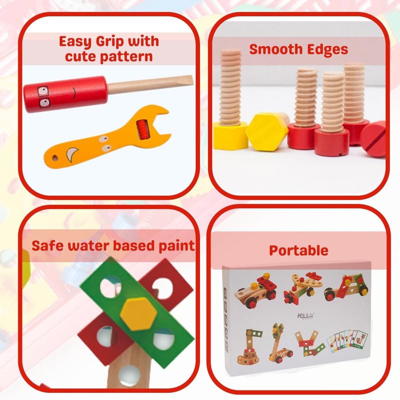 Sakuya Wooden Carpenter Tool Box Children Portable Educational Construction Toys for Kids - Sakuya